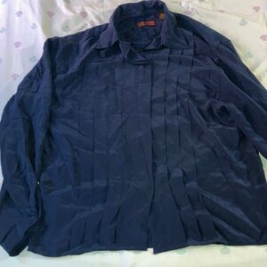 Graham & Gunn LTD Men's Classic Navy button up long sleeve dress shirt